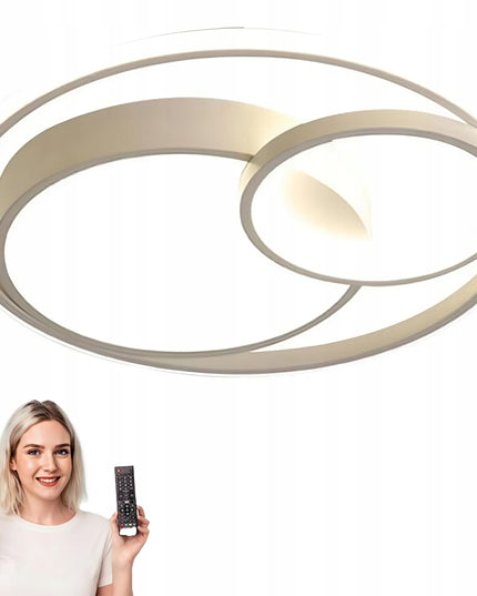 Lubinis šviestuvas plafonas liustra baltas LED 18W loftas pakabinamas + nuotolinio valdymo pultelis