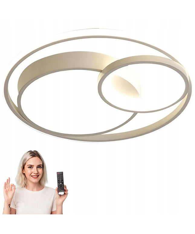 Lubinis šviestuvas plafonas liustra baltas LED 18W loftas pakabinamas + nuotolinio valdymo pultelis