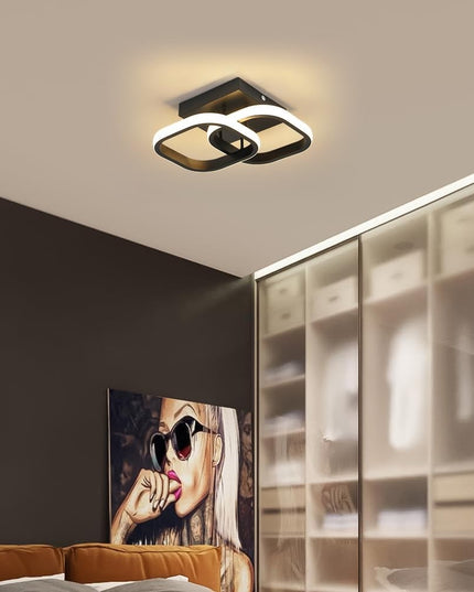 Lubinis šviestuvas, plafonas, liustra, juodas, LED, lofto stiliaus, 3 spalvų, kabantis