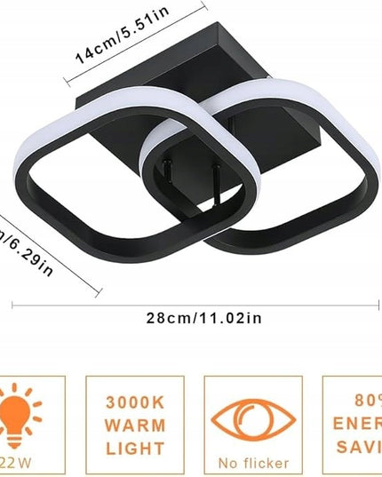 Lubinis šviestuvas, plafonas, liustra, juodas, LED, lofto stiliaus, 3 spalvų, kabantis