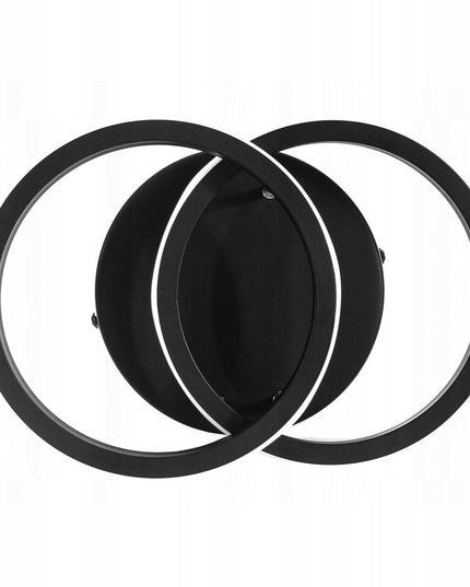 Juodas pakabinamas lubinis šviestuvas LED LOFT, 2 ratai, 25cm, šalta spalva