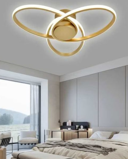 LED lubinis šviestuvas auksinis plafonas 60cm modernus su nuotolinio valdymo pulteliu, reguliuojamas