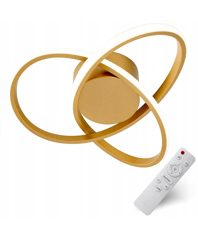 LED lubinis šviestuvas auksinis plafonas 60cm modernus su nuotolinio valdymo pulteliu, reguliuojamas