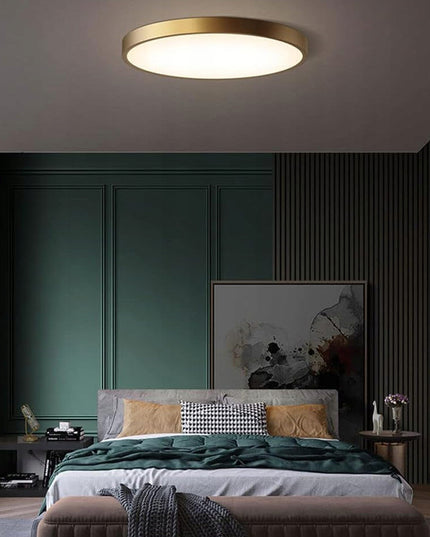 Auksinis LED lubinis šviestuvas, 60cm apvalus su nuotolinio valdymo pulteliu, reguliuojamas