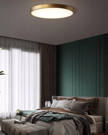 Auksinis LED lubinis šviestuvas, 60cm apvalus su nuotolinio valdymo pulteliu, reguliuojamas