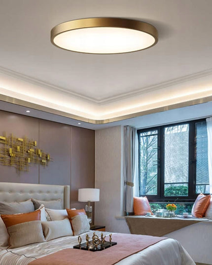 Auksinis LED lubinis šviestuvas, 60cm apvalus su nuotolinio valdymo pulteliu, reguliuojamas