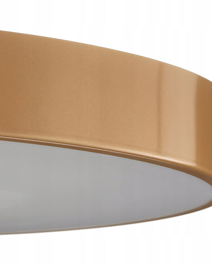 Auksinis LED lubinis šviestuvas, 60cm apvalus su nuotolinio valdymo pulteliu, reguliuojamas