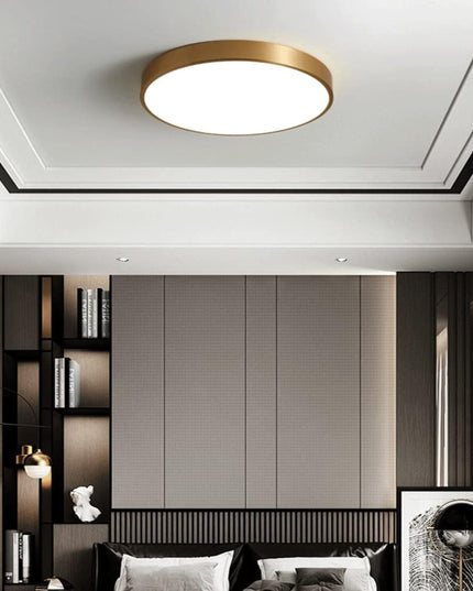 Auksinis LED lubinis šviestuvas, 60cm apvalus su nuotolinio valdymo pulteliu, reguliuojamas