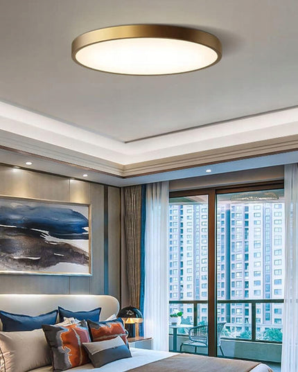 Auksinis LED lubinis šviestuvas, 60cm apvalus su nuotolinio valdymo pulteliu, reguliuojamas