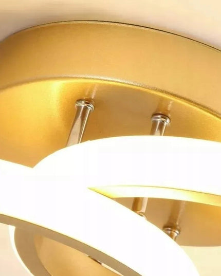 Pakabinamas lubinis šviestuvas LED auksinis lofto stiliaus, 2 ratai, 25cm, neutrali spalva