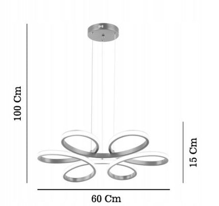 Juodas modernus lubinis pakabinamas šviestuvas / plafonas, LED liustra su pulteliu Gėlė