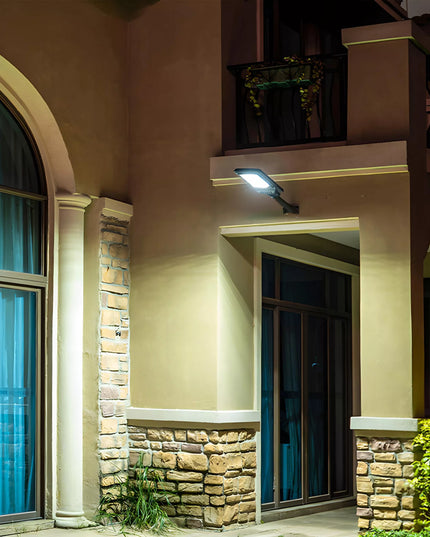RETOO LED gatvių apšvietimo saulės lempa 240W su judesio ir sutemų jutikliu bei pulteliu XL