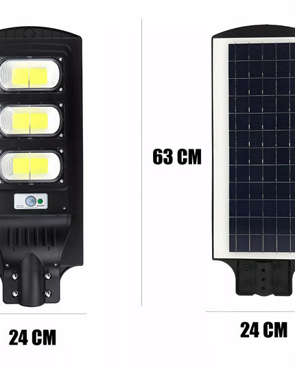 RETOO LED gatvių apšvietimo saulės lempa 240W su judesio ir sutemų jutikliu bei pulteliu XL