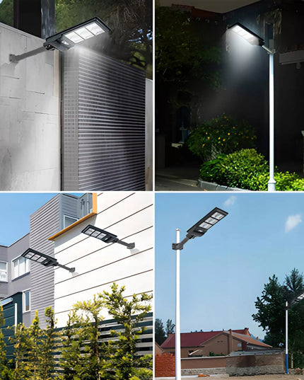 240W Gatvės LED šviestuvas, saulės energija maitinamas, su judesio ir sutemų jutikliais + XL nuotolinio valdymo pultas