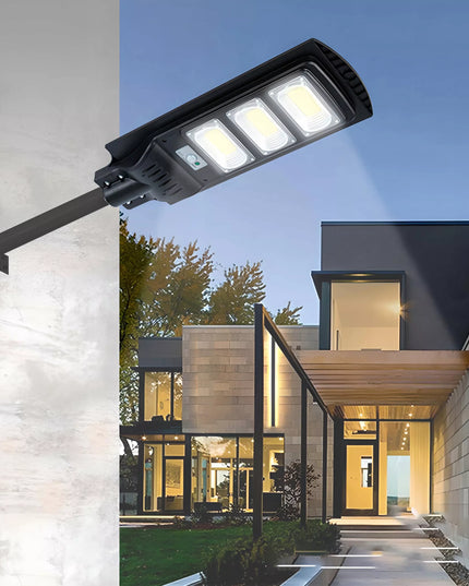 240W Gatvės LED šviestuvas, saulės energija maitinamas, su judesio ir sutemų jutikliais + XL nuotolinio valdymo pultas