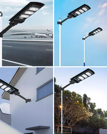RETOO LED gatvių apšvietimo saulės lempa 240W su judesio ir sutemų jutikliu bei pulteliu XL