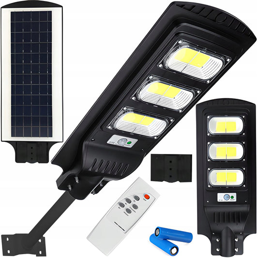 240W Gatvės LED šviestuvas, saulės energija maitinamas, su judesio ir sutemų jutikliais + XL nuotolinio valdymo pultas