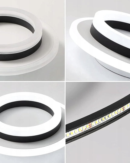 Pakabinamas lubinis sieninis LED šviestuvas, 3 spalvų, juodas, baltas