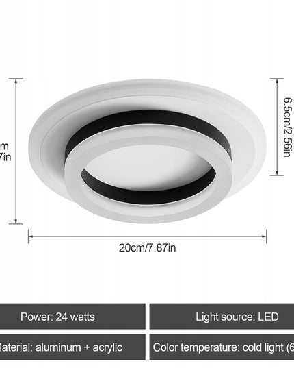 Pakabinamas lubinis sieninis LED šviestuvas, 3 spalvų, juodas, baltas