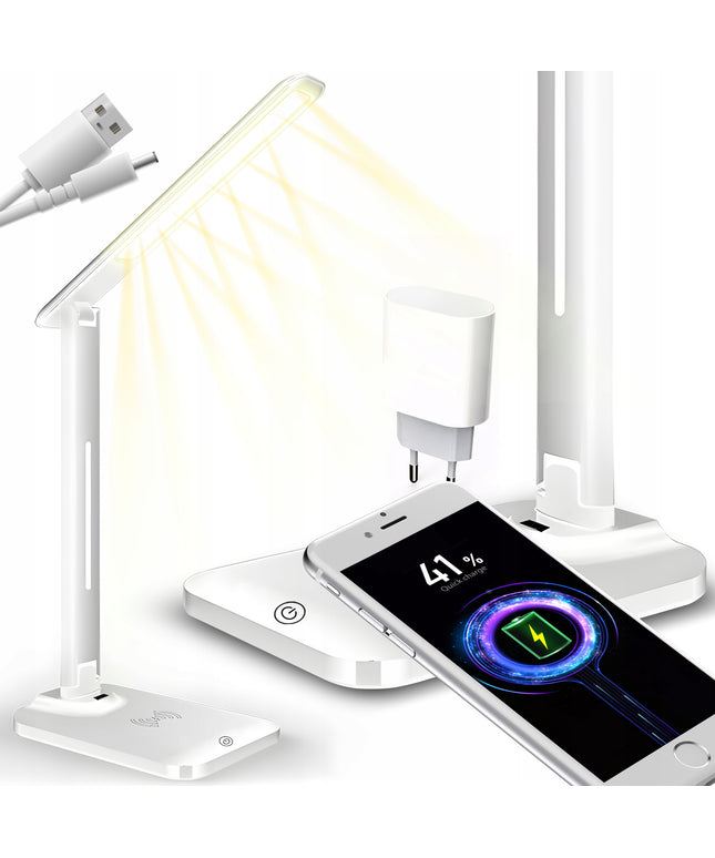 LED BRAIŽYBOS STALINĖ lempa, mokyklinė, naktinė ant rašomojo stalo + INDUKCINIS KROVIKLIS