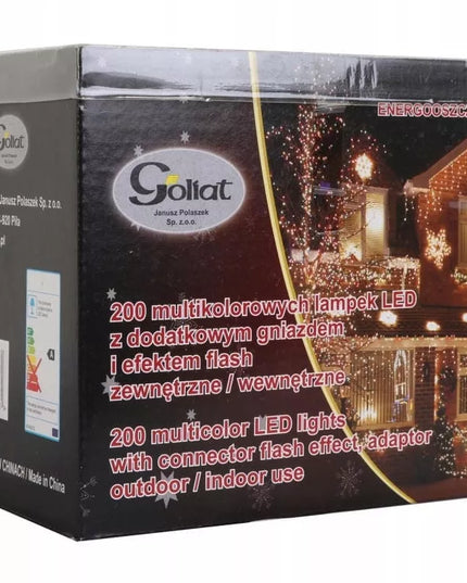 Kalėdinės lemputės Goliat 200 LED daugiaspalvės su papildoma jungtimi, sujungiamų