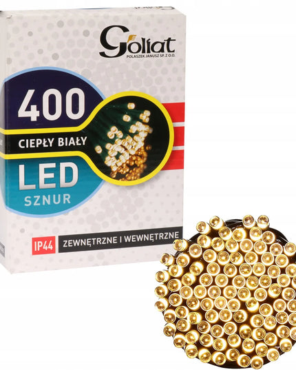 „Goliat“ kalėdinė lauko girlianda, 400 LED, šiltai balta, 20 m