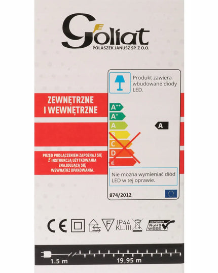 „Goliat“ kalėdinė girlianda, 400 LED, skirta naudoti lauke, šaltai balta