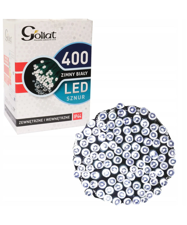 „Goliat“ kalėdinė girlianda, 400 LED, skirta naudoti lauke, šaltai balta