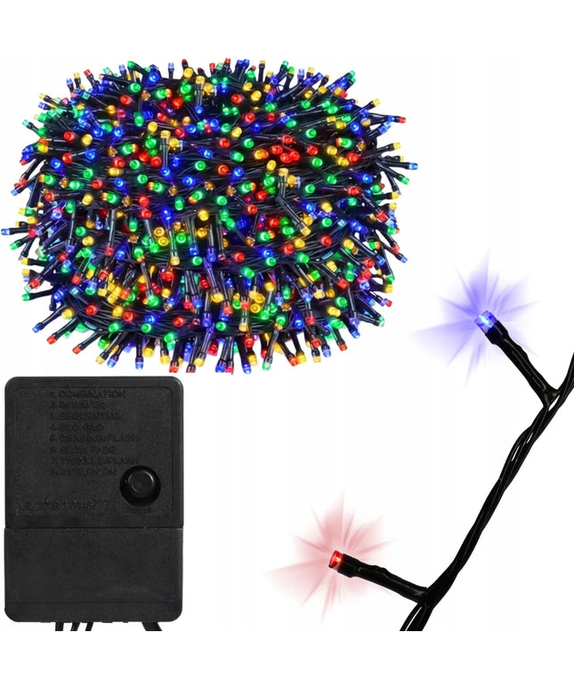 „Goliat“ 500 LED įvairiaspalvė girlianda eglutei, 40 m, 8 režimai, vidaus ir lauko naudojimui