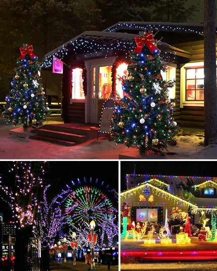 Goliat 60 LED įvairiaspalvė saulės energija maitinama kalėdinė girlianda, 8 m