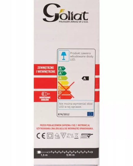 Lauko kalėdinės lemputės 200 LED šiltai balta, papildomas lizdas 10 m
