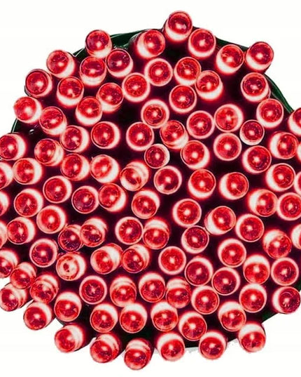 Raudona eglutės girlianda, 200 LED, su programatoriumi