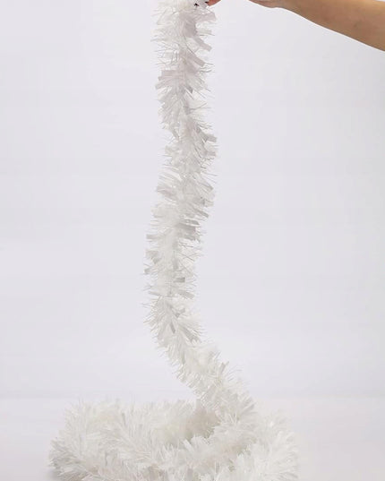Balta kalėdinė girlianda 6m ant eglutės XXL, stora 15cm