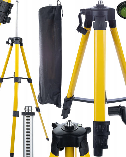 Kryžminis lazerinis nivelyras 360 16L su trikoju 120cm, 2 akumuliatoriais, platforma ir nuotolinio valdymo pulteliu