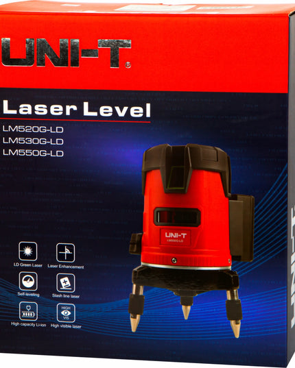 Kryžminis lazeris UNI-T LM530, 360° besisukantis lazerinis nivelyras su priedais