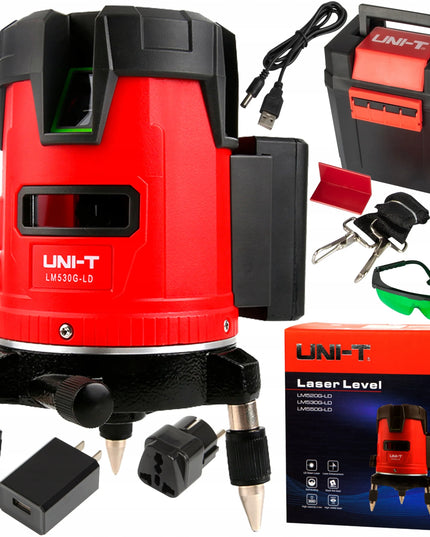 Kryžminis lazeris UNI-T LM530, 360° besisukantis lazerinis nivelyras su priedais
