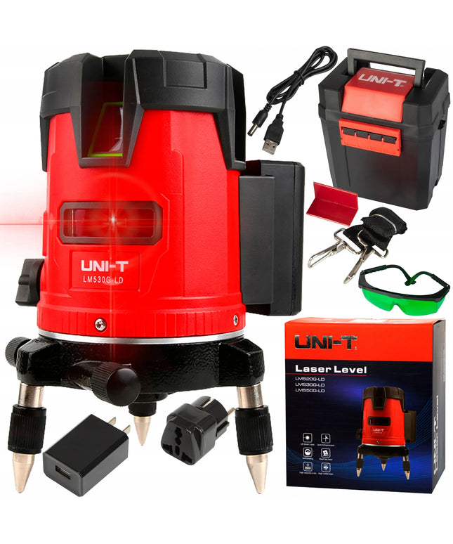 Kryžminis lazeris UNI-T LM530, 360° besisukantis lazerinis nivelyras su priedais