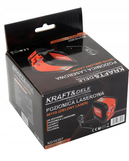 Kryžminis lazeris Kraft&Dele KD10307, savaime išsilyginantis, 15m, su dėklu ir laikikliu