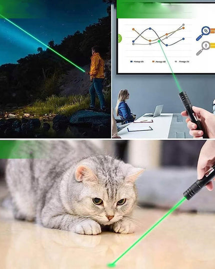 LASER ULTRA Žalias galingas lazerinis rodiklis 90000W, akumuliatorius, įkroviklis, 4 viename