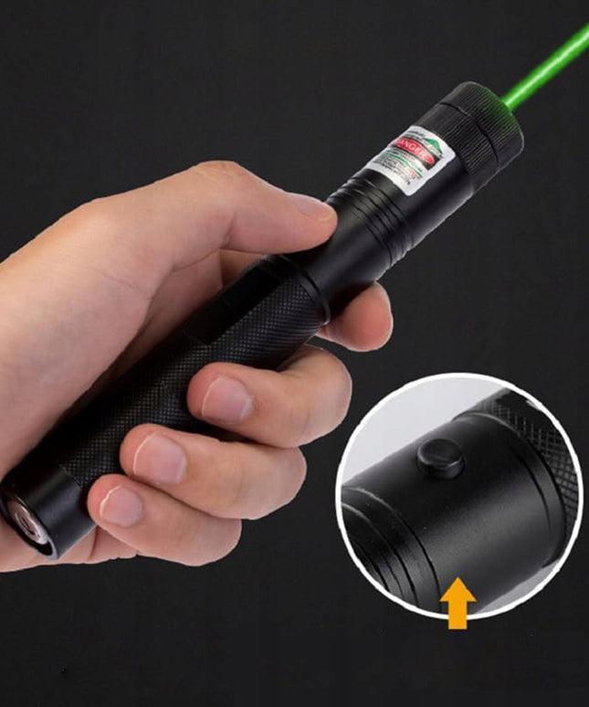 LASER ULTRA Žalias galingas lazerinis rodiklis 90000W, akumuliatorius, įkroviklis, 4 viename