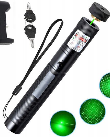 LASER ULTRA Žalias galingas lazerinis rodiklis 90000W, akumuliatorius, įkroviklis, 4 viename