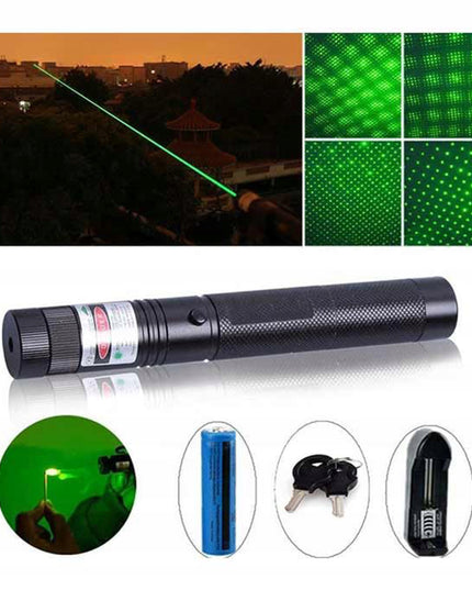 LASER ULTRA Žalias galingas lazerinis rodiklis 90000W, akumuliatorius, įkroviklis, 4 viename