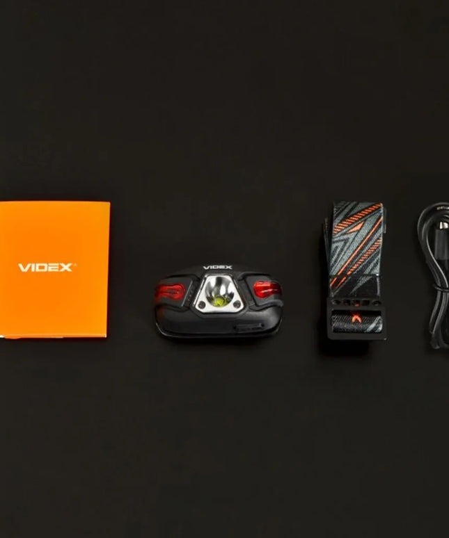 Įkraunamas LED priekinis žibintas Videx, tvirtas, atsparus vandeniui IP67