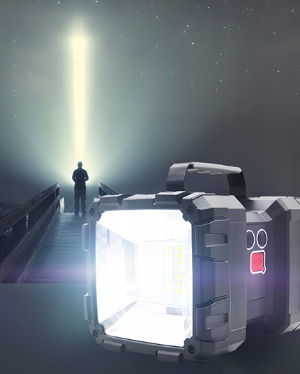 Taktinis LED prožektorius, galingas, įkraunamas per USB, 1000lm, 40W