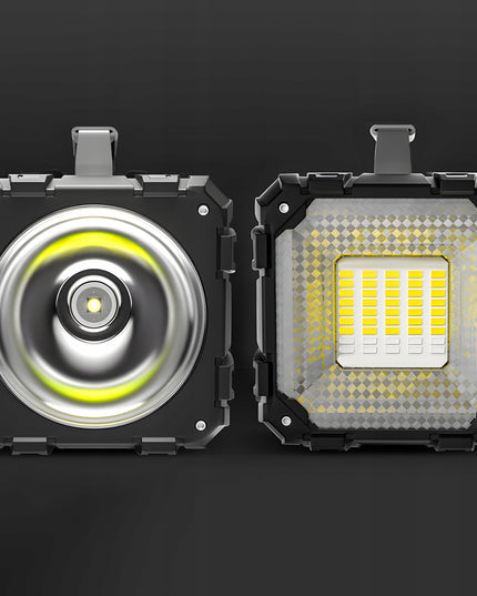 Taktinis LED prožektorius, galingas, įkraunamas per USB, 1000lm, 40W