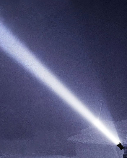 Taktinis LED prožektorius, galingas, įkraunamas per USB, 1000lm, 40W