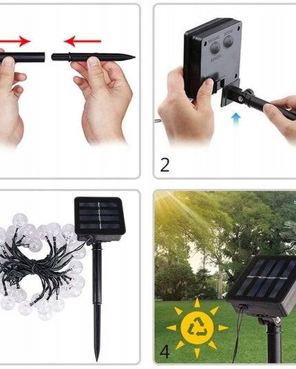 Lauko girlianda su saulės baterija 50 LED 5M