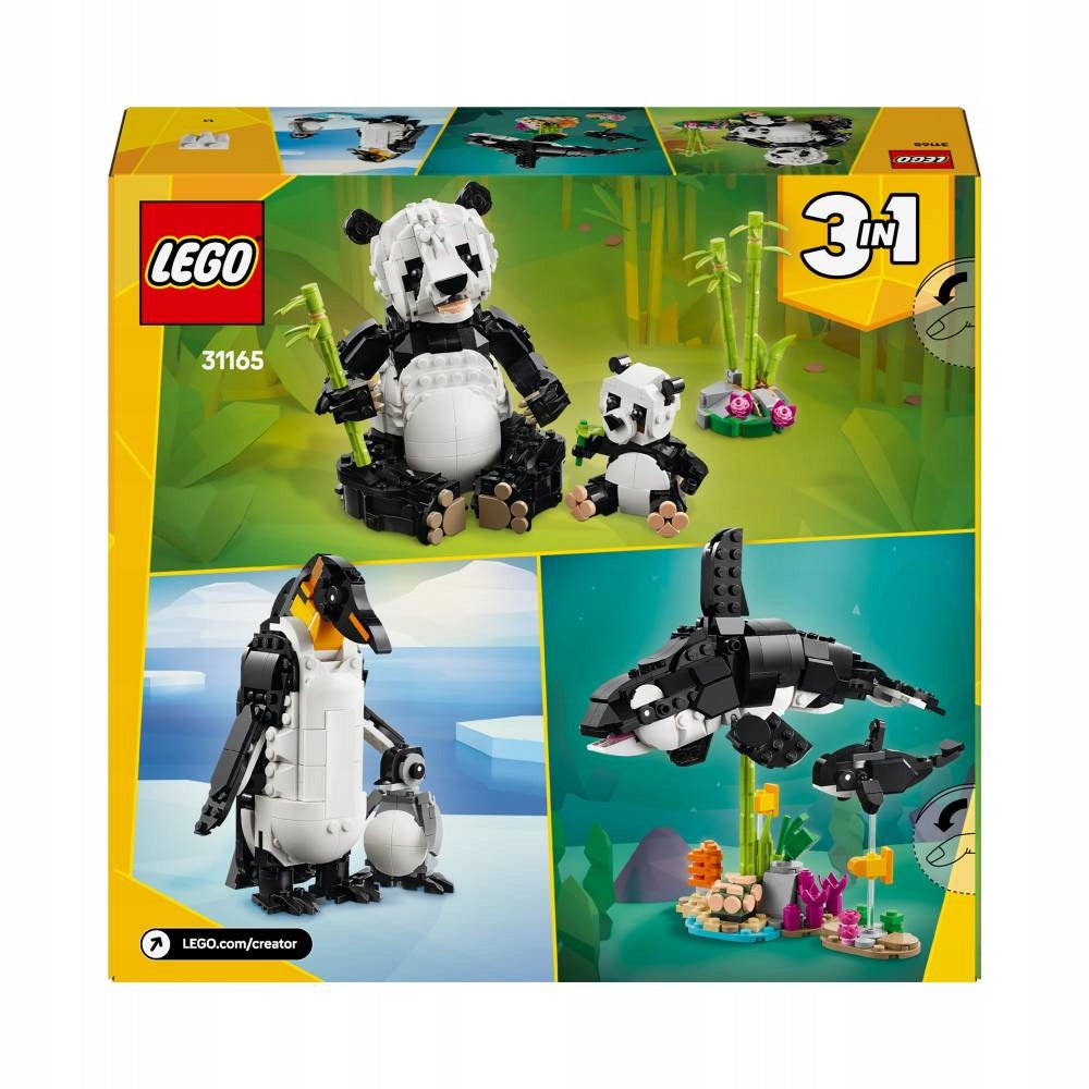 LEGO 31165 CREATOR Laukiniai gyvūnai: pandų šeima 3-in-1