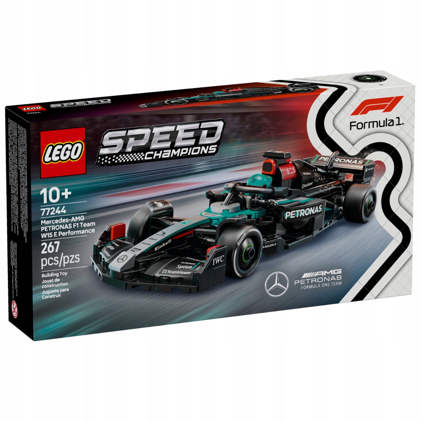 LEGO Speed Champions 77244 Mercedes-AMG W15 F1 bolidas Formulė 1 lenktyninis automobilis