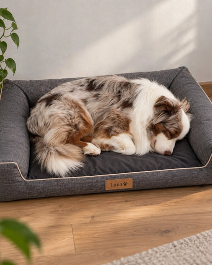 DOGESTE XXL vandeniui atsparus guolis-sofa dideliam šuniui, 118 × 78 cm, su nuimamu užvalkalu ir personalizavimo galimybe